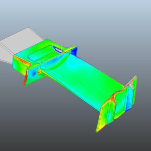 A computer model of the front wing of an f 1 car.